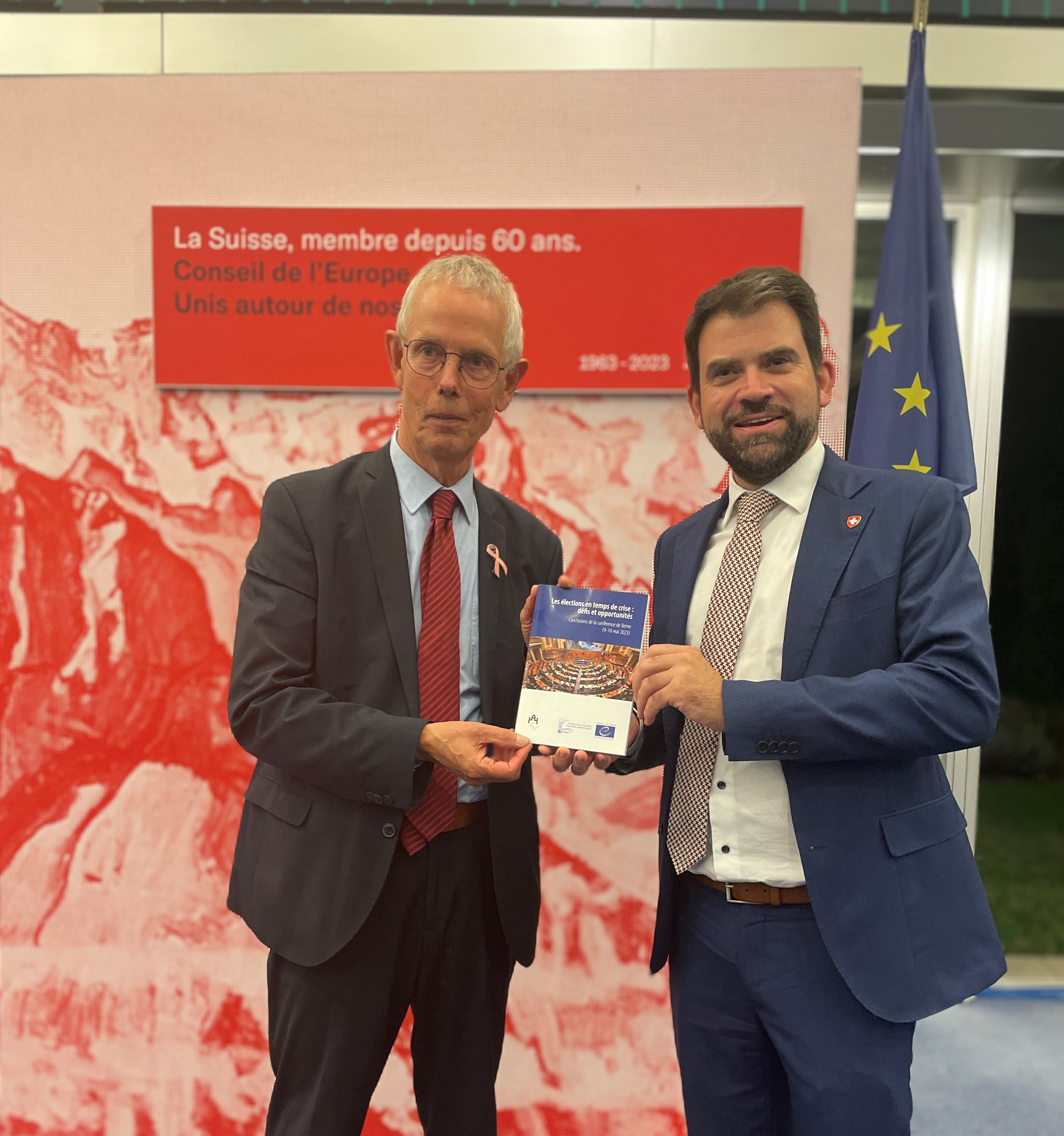 Tiny Kox, Presidente dell'APCE; Damien Cottier, Presidente della DCE; ©Servizi del Parlamento