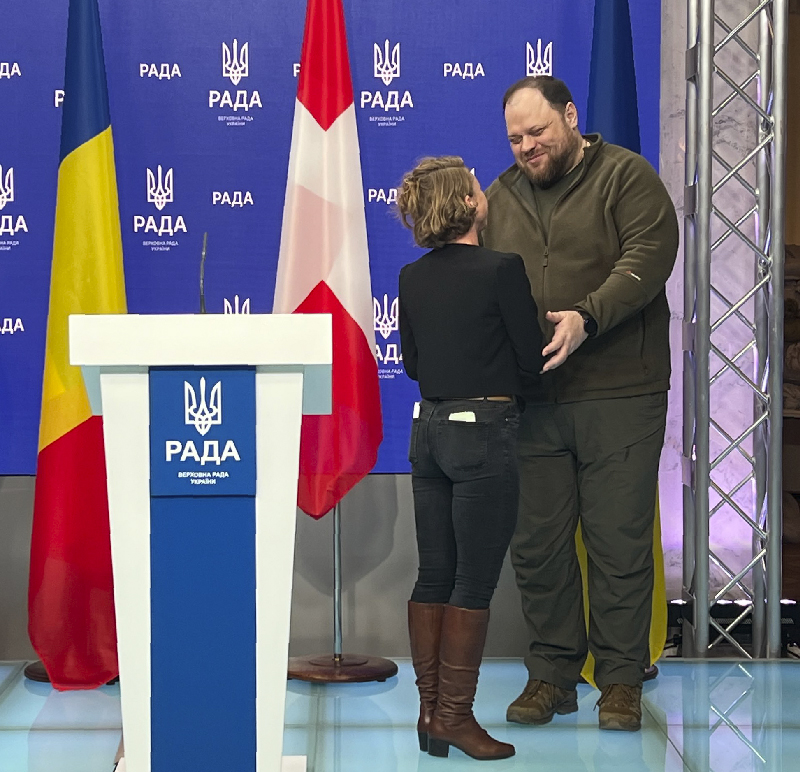 President of the National Council, Irène Kälin and her Ukrainian counterpart, Ruslan Stefančuk