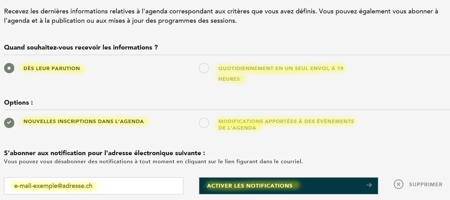 S’abonner à l’agenda 3