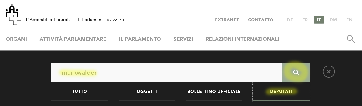 Avvisi relativi a un deputato determinato 1