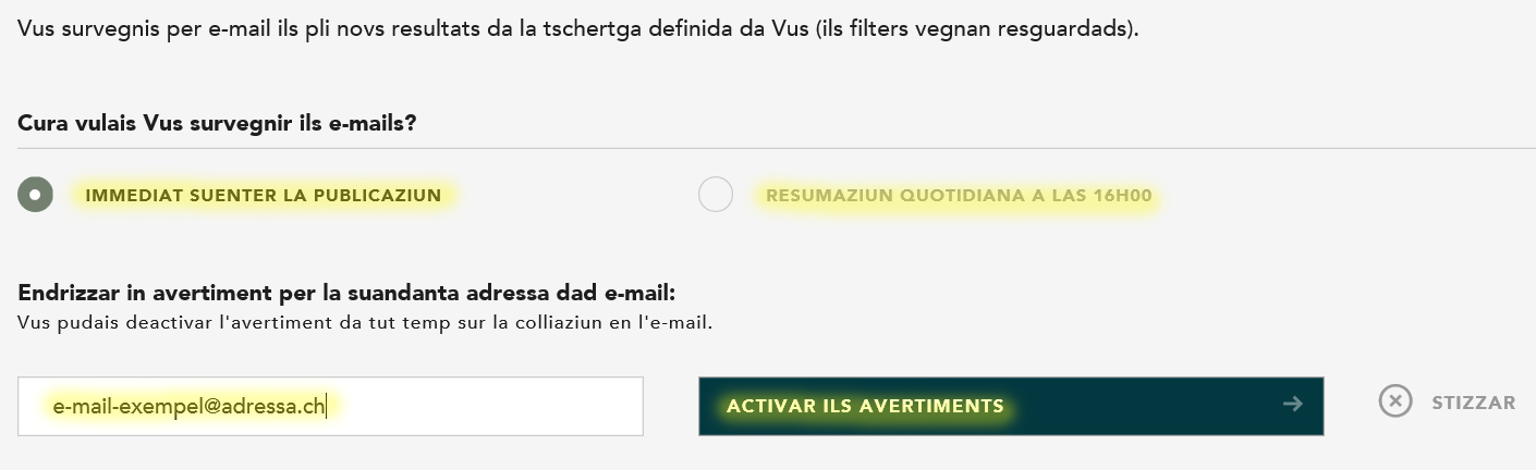 Activar ils avis davart ina fatschenta specifica 3