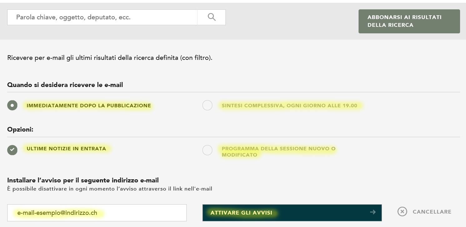 Avvisi relativi alle notizie 3