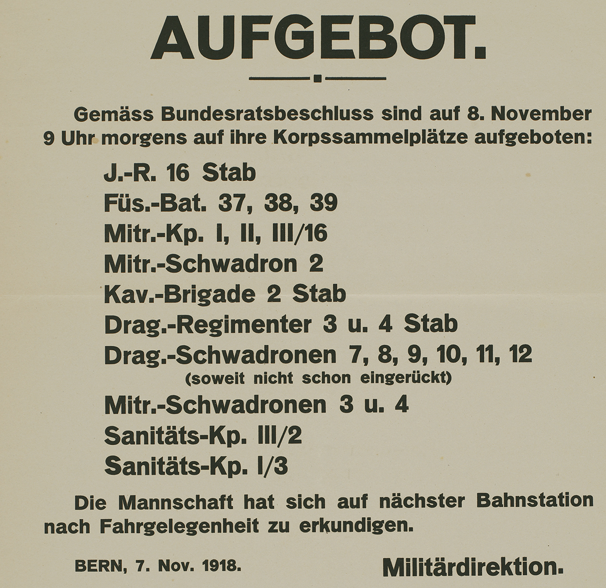 Truppenaufgebot des Bundesrates