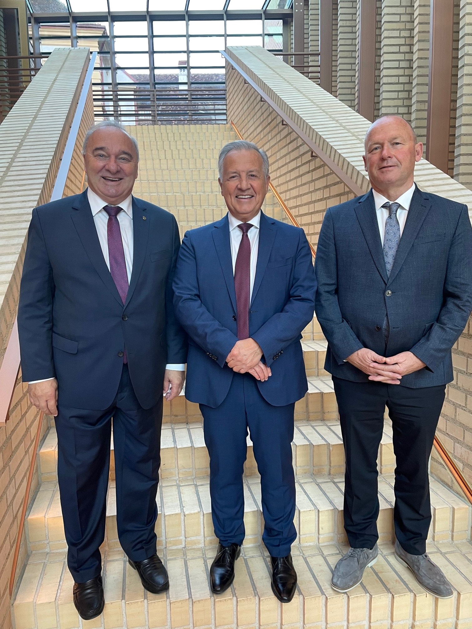 Council of States President Alex Kuprecht, Landtag President Albert Frick and National Council President Andreas Aebi (left to right)