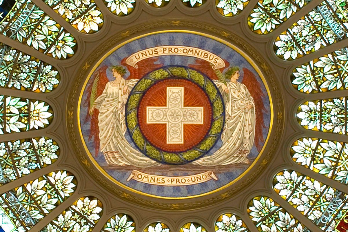 Kuppelhalle Detail "Omnes pro uno - uno pro ombnibus