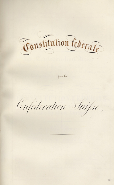 Titelblatt der Bundesverfassung von 1848