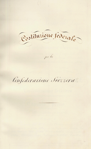 Titelblatt der Bundesverfassung von 1848