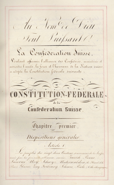 Präambel der Bundesverfassung von 1848