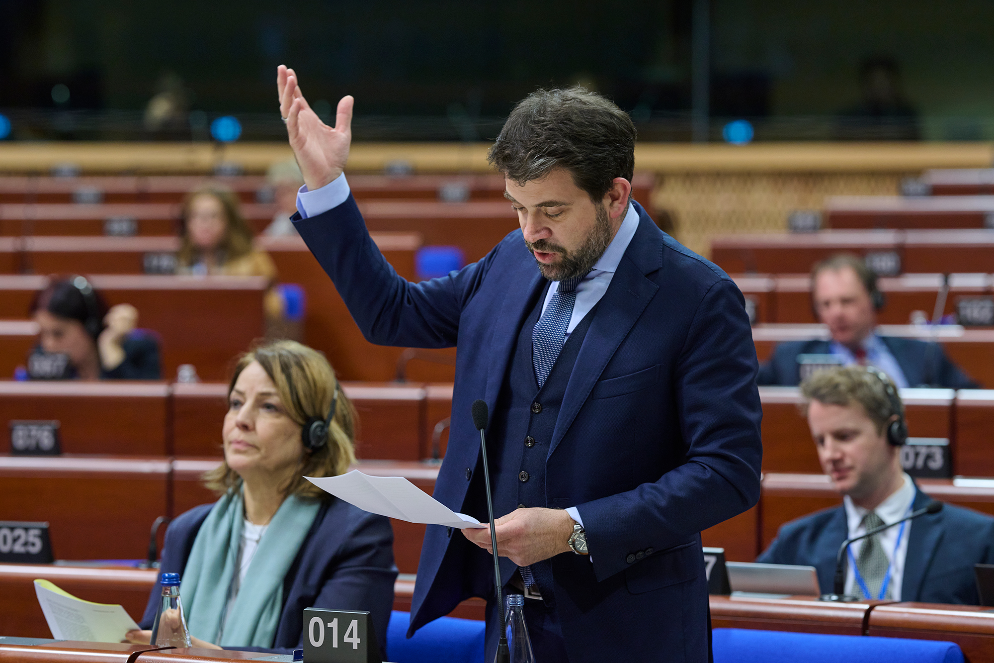 Damien Cottier, conseiller national, lors de la présentation de son rapport sur les élections en temps de crise ©Conseil de l’Europe